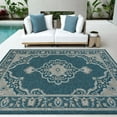 thumbnail image 1 of HR Waterproof Bohemian Traditional Design Outdoor Rug Stain Fade-Resistant Turquoise - 5' x 7', 1 of 5