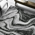 thumbnail image 1 of HR White Grey Black Modern Contemporary Abstract Area Rugs Marble Pattern, 2' x 7' Runner, 1 of 6