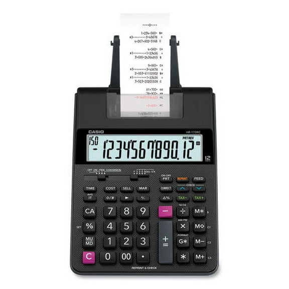 HR170R Printing Calculator, Black/Red Print, 2 Lines/Sec | Bundle of 2 Each