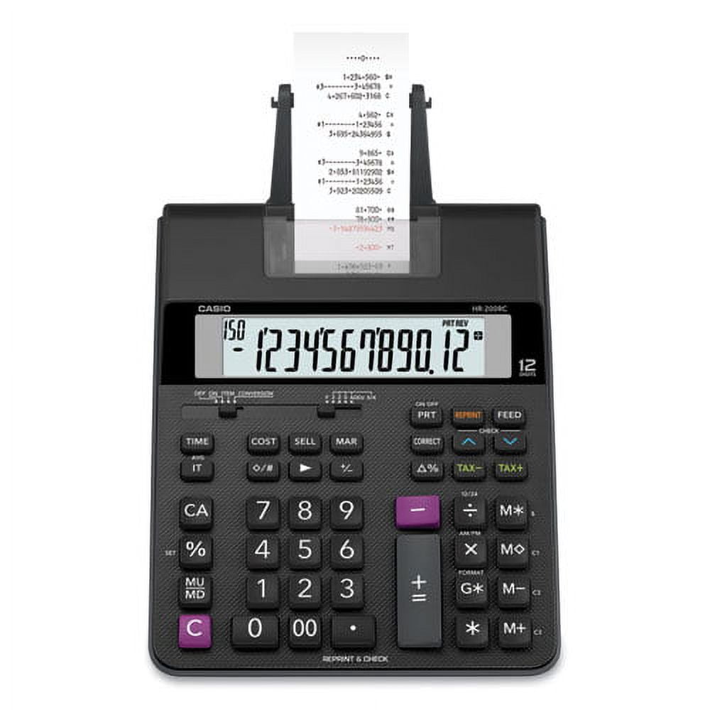 HR200RC Printing Calculator, Black/Red Print, 2.4 Lines/Sec | Bundle of 2 Each