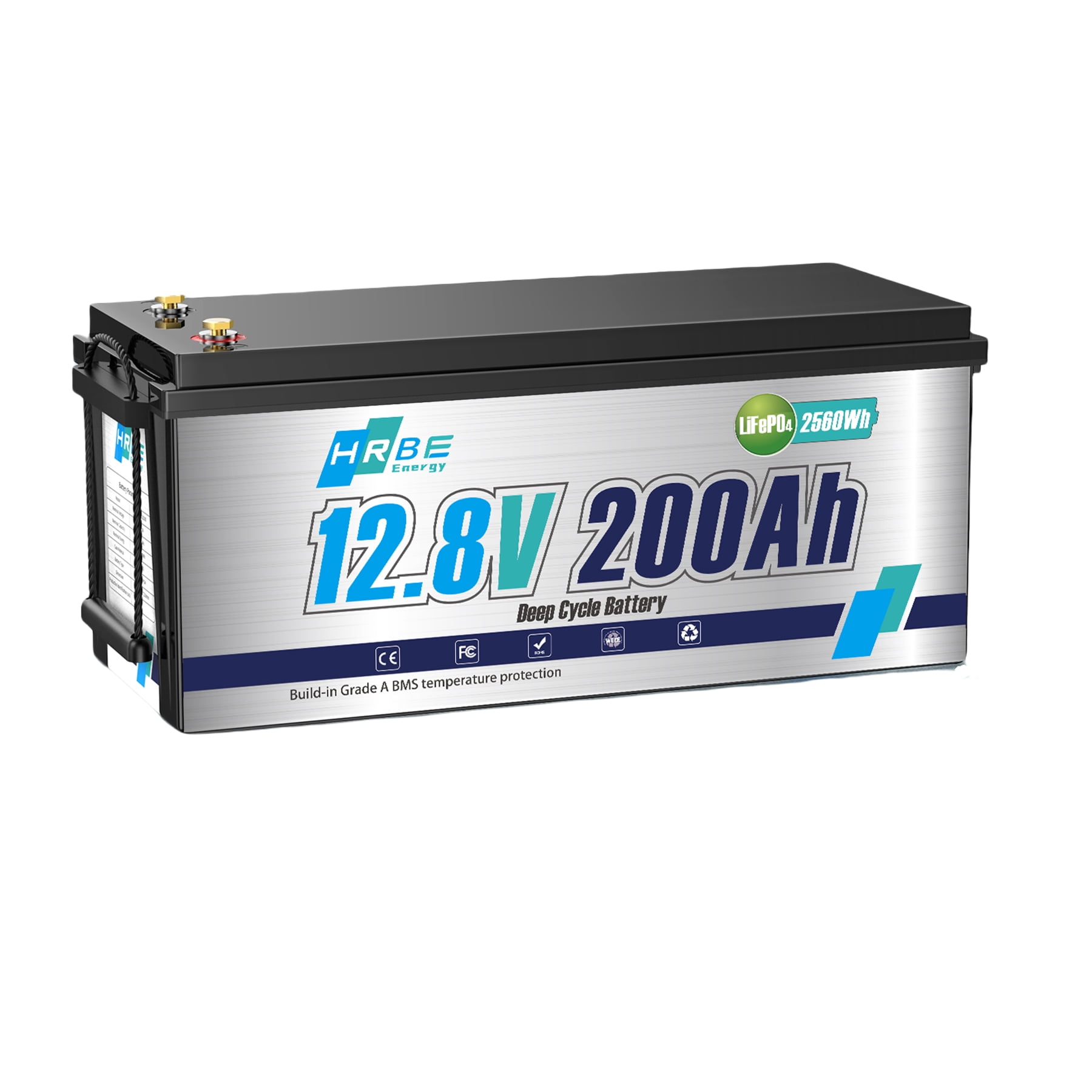 12V 140Ah Lithium LiFePO4 Battery Bluetooth,HRBEENERGY for RV,Trolling Motor,Solar,Marine,Boat,Camping,Backup Power,Smart 100A BMS,15000+Deep Cycles