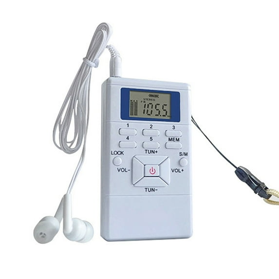 HRD-102 Digital Radio Mini LCD Display Portable Multifunctional Stereo FM Radio Receiver With Earphones for the Aged