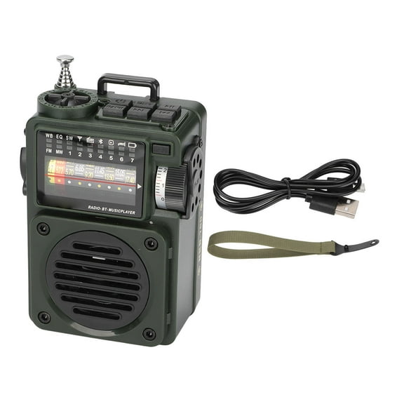 HRD?700 Radio Music Player Full Band Broadcast Reception NOAA Bluetooth Memory Card Play Portable Radio for Old People