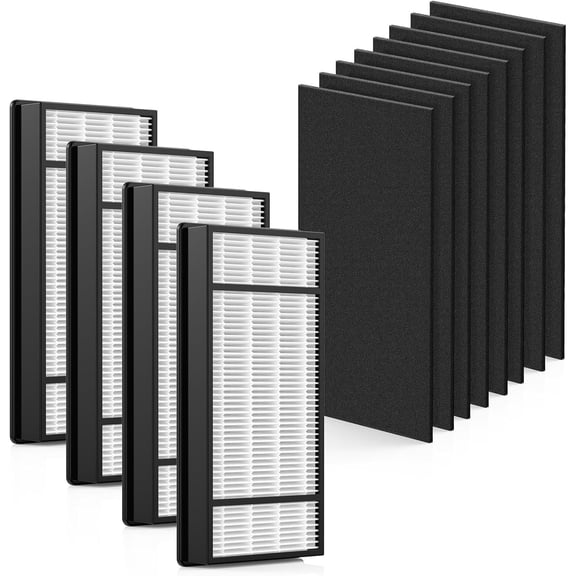 HRF-H1 Replacement Filter Compatible with Honeywell H, 4 HEPA + 8 Carbon Filters H Compatible with Honeywell HRF-H1 HRF-H2 Fits Model HPA050, HPA150, HPA060, HPA160, HHT055, HHT155 Series