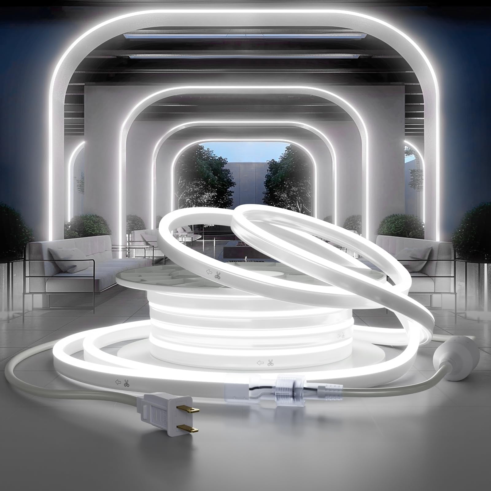 HRGXYUN LED Rope Light, 32.8ft Dimmable Commercial LED Neon Strip Light ...