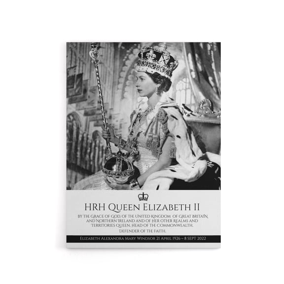 HRH Queen Elizabeth II Coronation Canvas Wall Art Print 12X16"