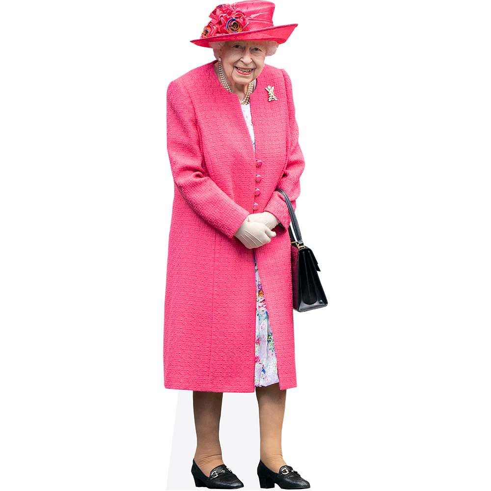 Ritaglio Di Cartone HRH The Queen (Pink) - Mezza Figura, 90cm, Per Foto E Feste A Tema