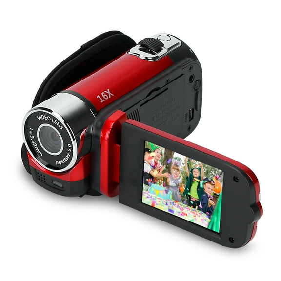 (HRR-LTD)--Black-Red Options - 1Pc HD 1080P Digital Video Camcorder 2.7in 16X Zoom DV Camera 270 Degree Rotation Rechargeable Kid Camera With Fill Light Selfie.--(x2v5g}:fg5)