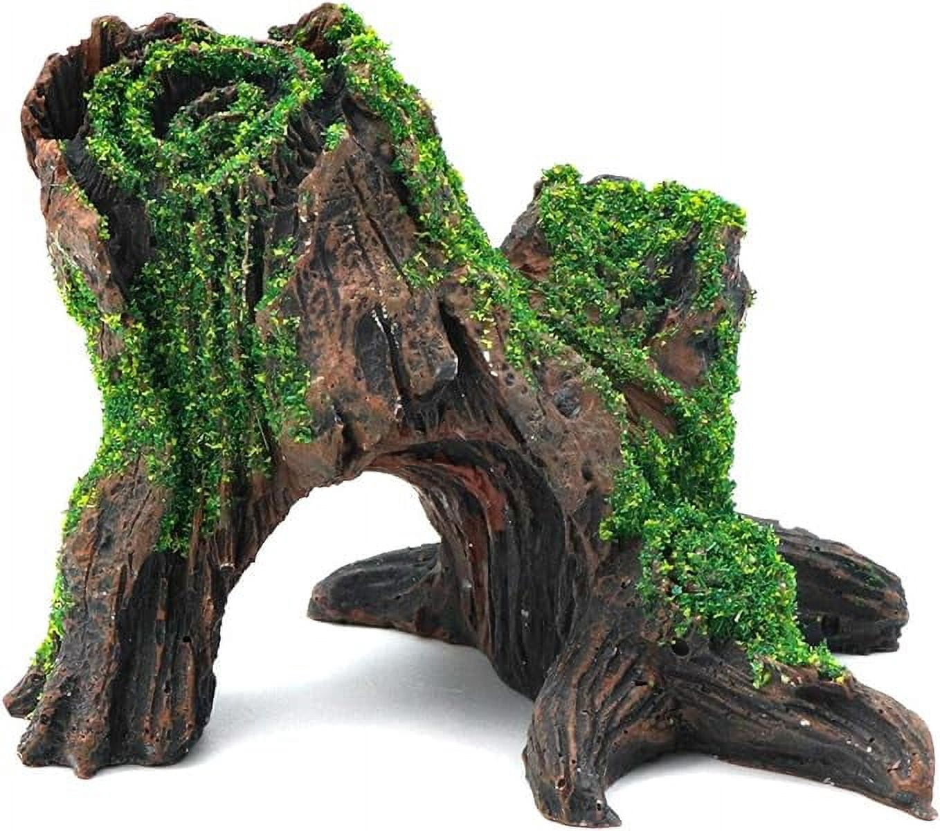 HRRIVE Aquarium Landscape Tree Stump Rock Hollow Cave Stone for Cichlid