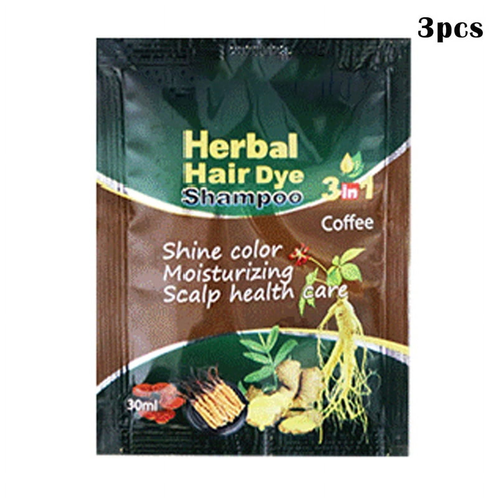 HRSR 3/6pcs Herbal Hair Coloring Bubble Hair Dye Shampoo Nature Plants