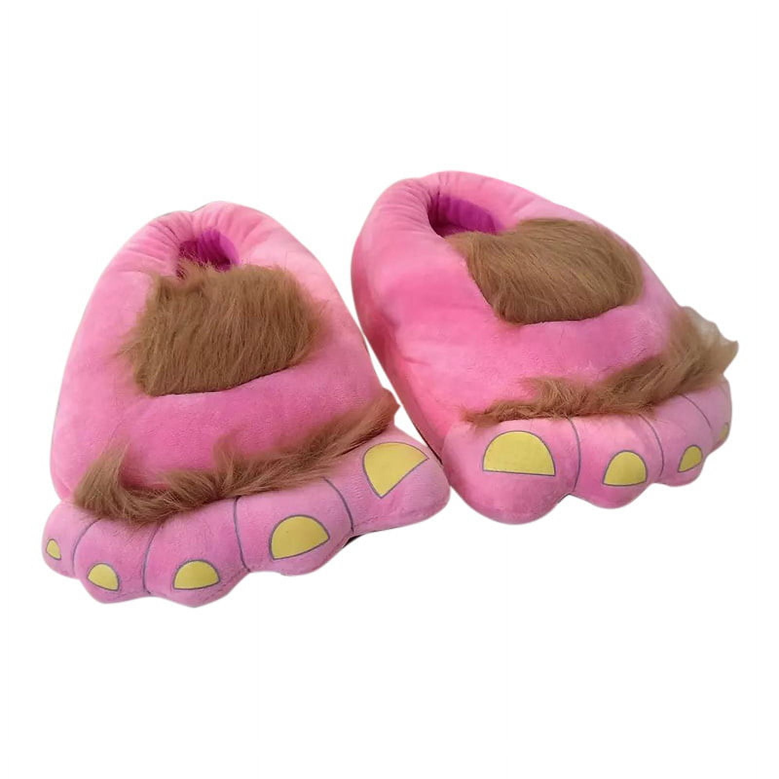 HRSR Furry Warm Slippers Big Hairy Unisex Savage Hobbit Feet Plush Home Slippers Halloween Shoes Pink ad793e0a 00ea 4f91 b119 7c5ac5b9595c.f01ecd8e43480a9991dd92ec021e5d89