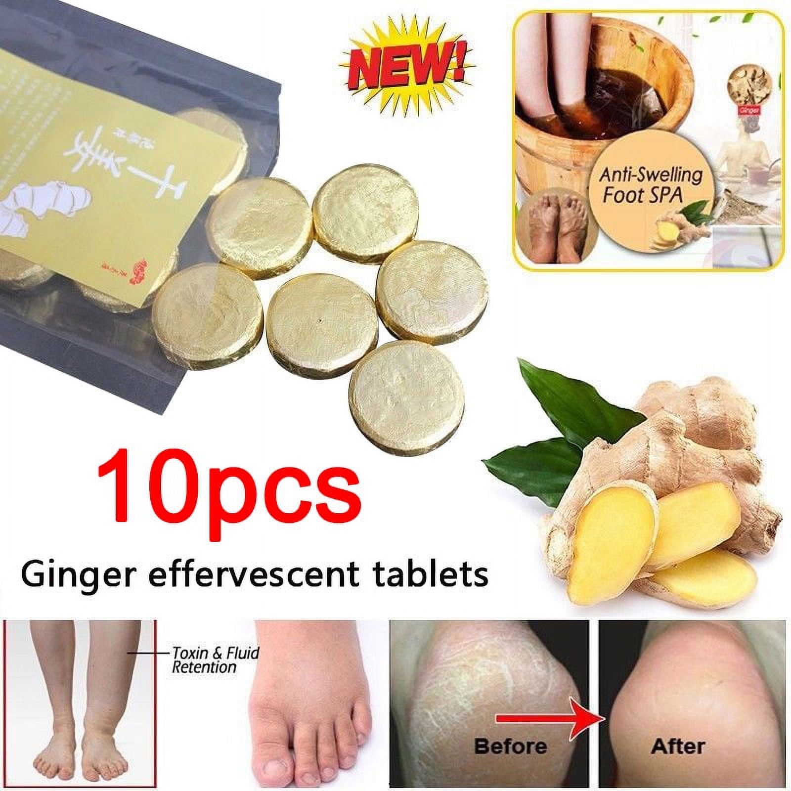 HRSR Ginger Effervescent Tablets Foot Bath Antiswelling SPA Massage