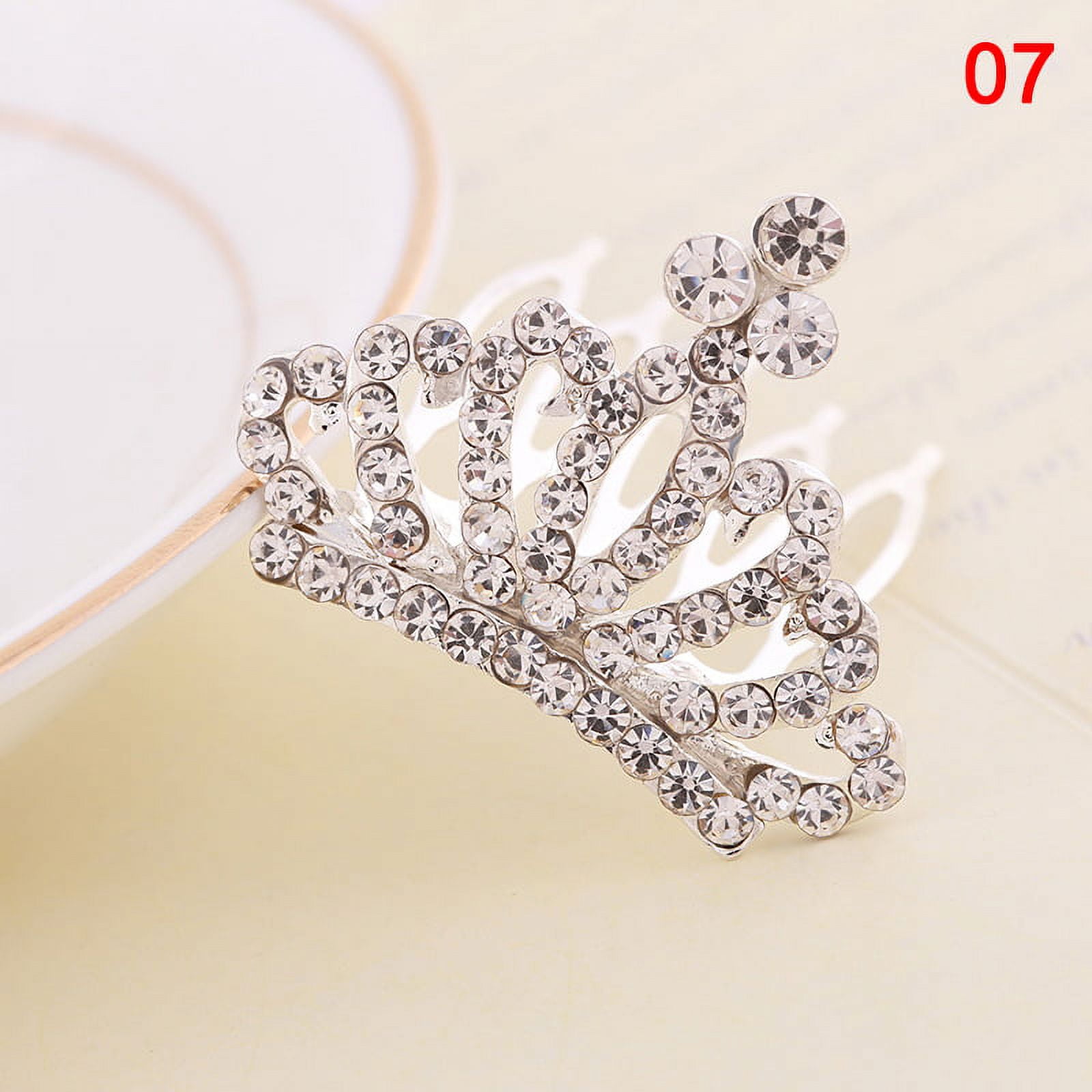 HRSR Mini Tiara Hair Clips Princess Crown Comb Costume Accessories for Princess Party Girls