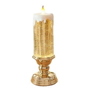 HRSR Rechargeable Colour Electronic LED Waterproof Candle With Glitter Colour Changing LED Water Candle(Gold BASE)