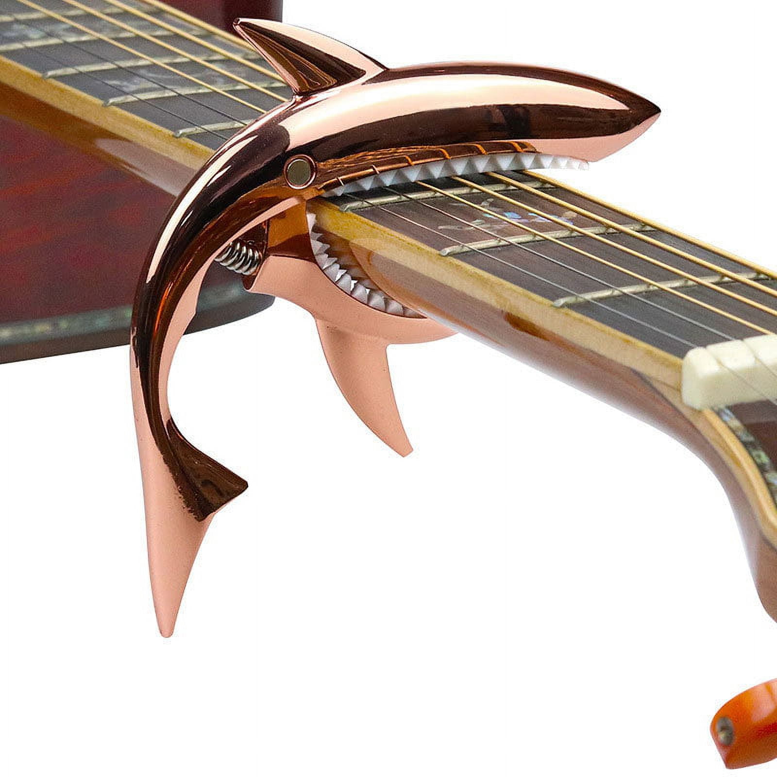 HRSR Alloy Guitar Shark Capo for Electric Guitar with Good Hand Feeling No Fret Buzz and Durable(Shiny Silver) - Walmart.com