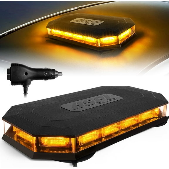 HRT 16.5" Magnetic Roof Top LED Beacon Strobe Light (Amber) - 56 LED, Warning Caution Bar for Trucks, Construction, Snowplow