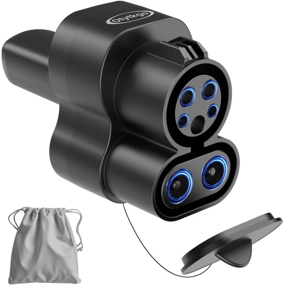 HRT 2-in-1 CCS & J1772 to Tesla Adapter, 250KW DC / 80A AC, CCS1 to NACS Charging Adapter for Tesla Model S/3/X/Y (Level 1, 2, 3 Stations)