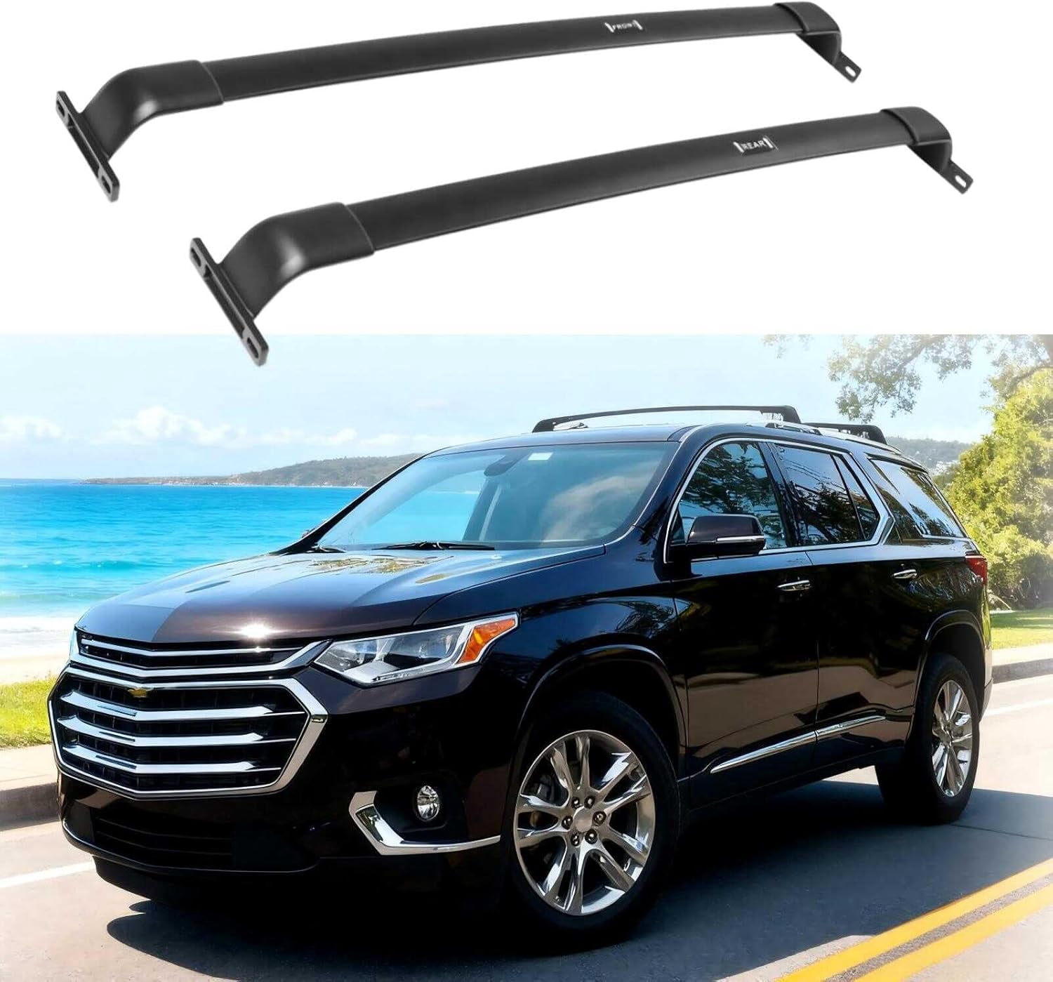 HRT 220 lb Roof Rack Cross Bars for Chevy Chevrolet Traverse 2018-2021 ...