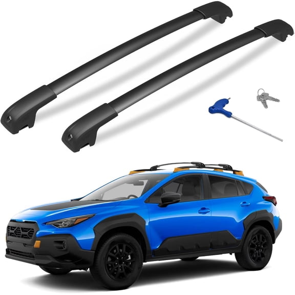 HRT 300lb Lockable Roof Rack Cross Bars for 2024-2026 Subaru Crosstrek Wilderness, Heavy Duty Aluminum Crossbar for Cargo, Bike, Kayak