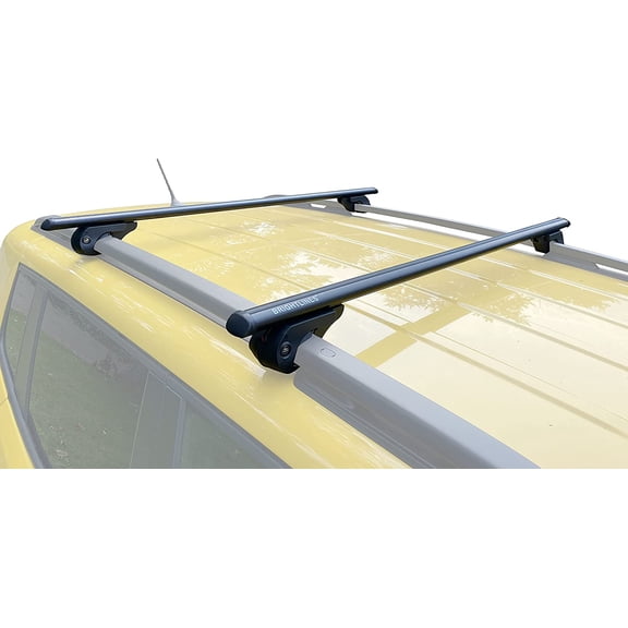 HRT 53" All Black Universal Crossbars Roof Racks Compatible with Raised Roof Side Rails for Kayak, Luggage, Ski, Bike Carrier, Set of 2, Black