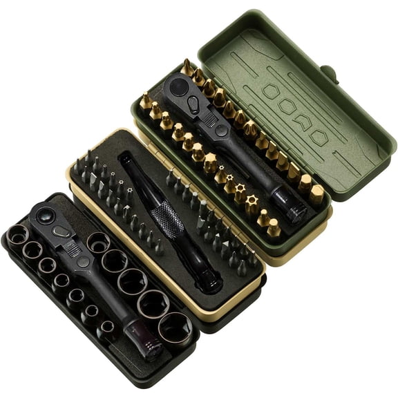 HRT 77-Piece Torx Bit & Ratchet Set&nbsp;– Includes 1/4" Drive Sockets, Multi-Function Bits, Fully Armed Tool Set