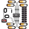 thumbnail image 1 of HRT 8PCS LED Strobe Lights Kit, 12V Sync Feature Amber White 12LED, with Controller for Trucks ATV RV Car, 1 of 5