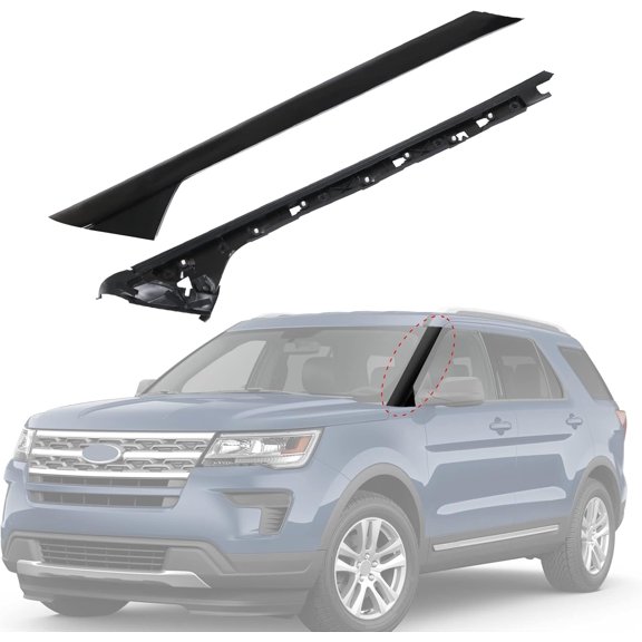HRT A-Pillar Front Molding Windshield Trim Left Outer & Inner for 2011-2019 Ford Explorer, 926-450, BB5Z7803136AA BB5Z-7803136-AB BB5Z7803136BA BB5Z7803144AA, Driver Side
