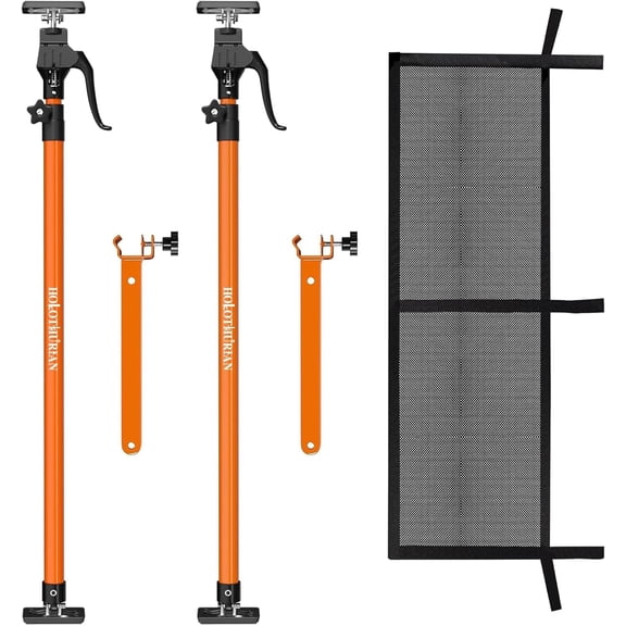 HRT Adjustable Cargo Bars for Pickup Truck Bed, SUVs, Trailers, Vans, Adjustable from 40" to 70", with Premium Cargo Net Organizer and Divider Bar, 2-Pack