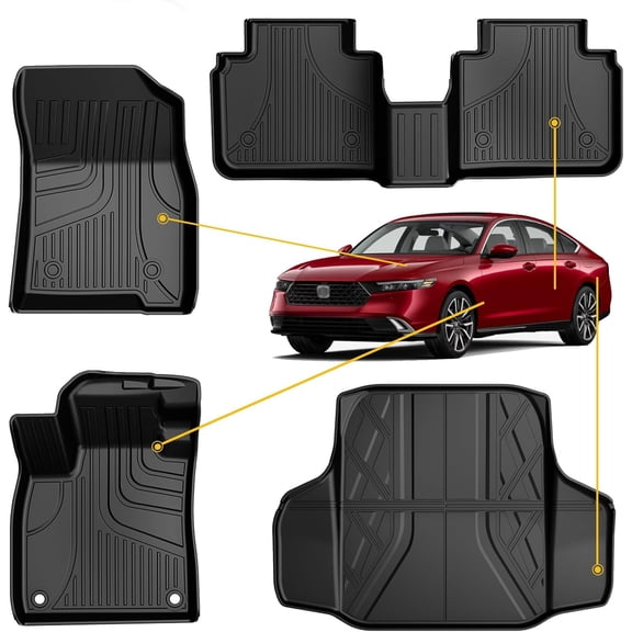 HRT All-Weather Floor Mats & Cargo Liner for 2023-2026 Honda Accord (Including Hybrid)