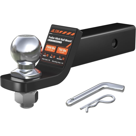 HRT Ball Mount with 2" Ball, Fits 2" Receiver, 2" Drop, 7,500 lbs Capacity