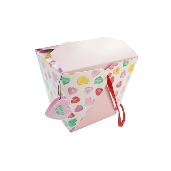 Extra Large Candy Heart Take Out Box, Multicolor, 7" x 7" x 6", Valentine's Day by Way To Celebrate