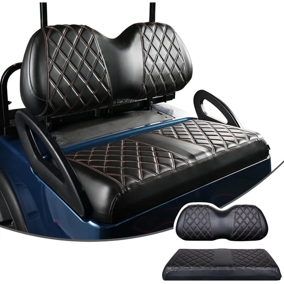 HRT Golf Cart Diamond Seat Covers Kit, Vinyl for Club Car Precedent, No Nails Required
