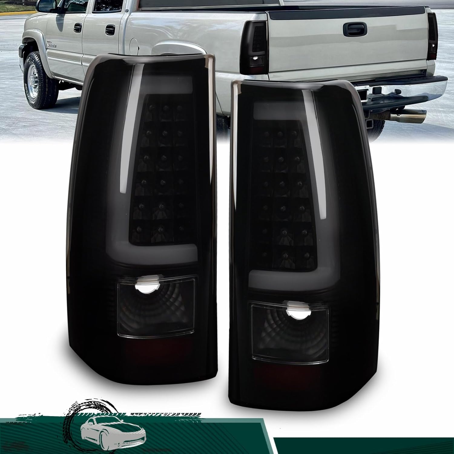 HRT LED Tail Light Pair for 2003-2006 Chevy Silverado - Smoke Black ...