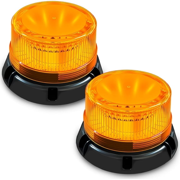 HRT Magnetic Strobe Light, 90-LED 3600mAh Battery, IP67 Waterproof USB Fast Charge, 360° Visibility, 2 Pack for Trucks Tractors UTVs Golf Carts