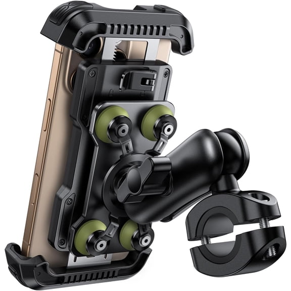 HRT Motorcycle Phone Mount Holder, Dual Vibration Dampener, Green