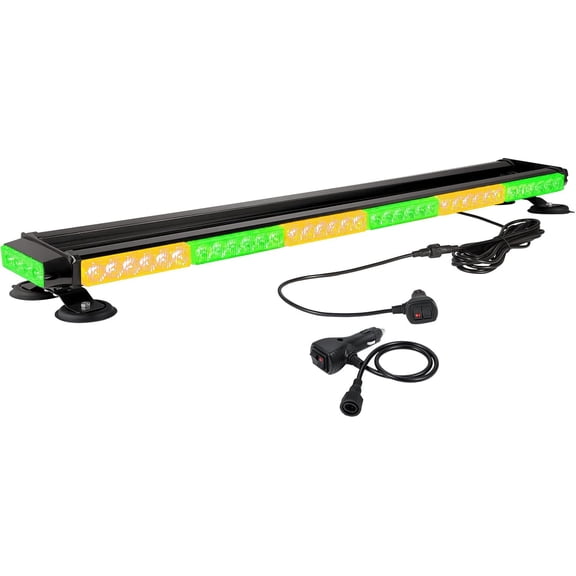 HRT Roof Top 80 LED Amber Green Emergency Strobe Light Bar, Strong Magnetic for Vehicles Trucks Pickup