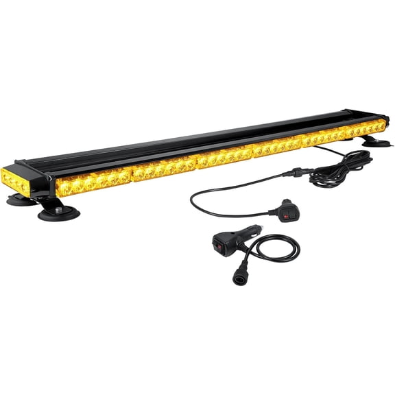 HRT Roof Top Magnetic 80 LED Amber Emergency Strobe Light Bar, for Trucks Snow Plows Construction Vehicles