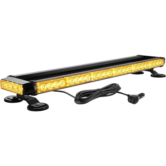HRT Rooftop Safety Flashing 56 LED Amber Strobe Light Bar, Strong Magnetic for Tow Trucks Construction Snow Plows