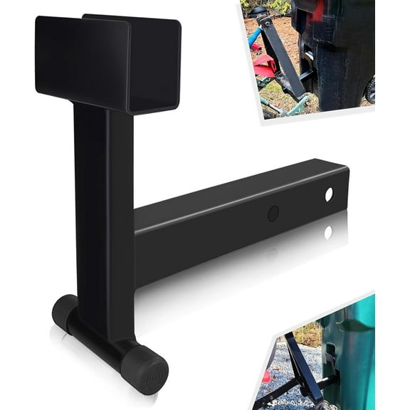 HRT Trash Can Hauler Grabber with 2" Hitch Receiver - Garbage Towing Hitch Attachment for Lawn Mower Garden Tractors