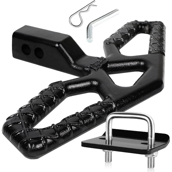 HRT Universal Anti-Slip Tow Hitch Step for 2" Receiver - Strong Steel, 10,000 lbs Max Load, for Trailer/Tow Truck/Pickup/SUV/Van/RV