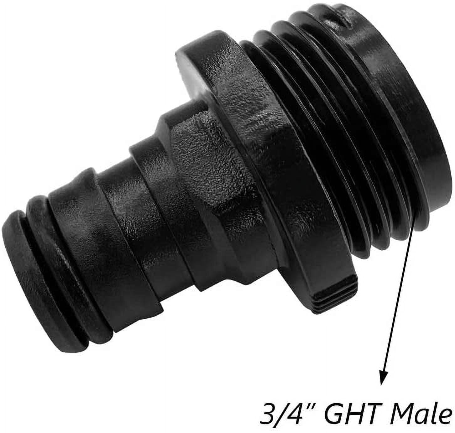 HRTGFD-10 Pack Plastic Garden Hose Quick Connect Fittings Male Hose Quick Connector Adapters 3/4 Inch GHT Male Nipples Quick Release Kit for Water Hose Coupling