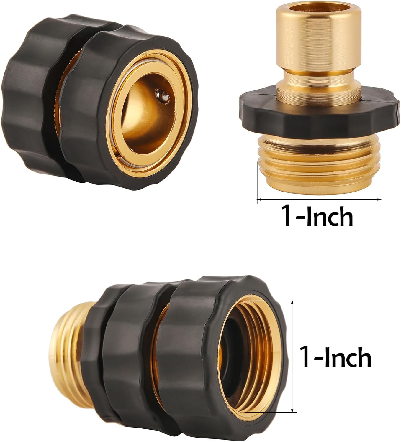 HRTGFD-12 Piece Quick Connect Hose Fittings for Garden Hose Quick Connector with Gasket, 3/4 Inch GHT Male and Female Attachment Quick Release Water Hose Adapter
