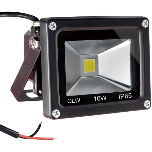HRTGFD-12V AC/DC LED Flood Light, 10W Mini IP65 Waterproof Outdoor Security Light, 900LM, 6000K Daylight White, 80W Halogen Bulb Equivalent