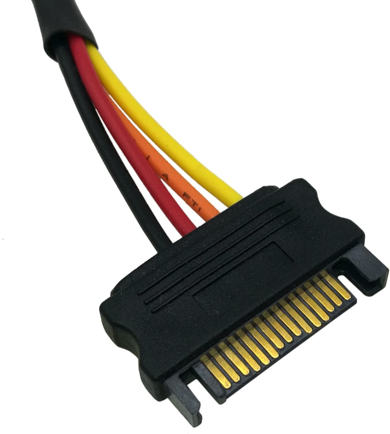 HRTGFD-(2-Pack 15 Pin SATA Power Extension Cable, M/F Serial ATA HDD Hard Drive Adapter Sleeved 12-inch (30CM)