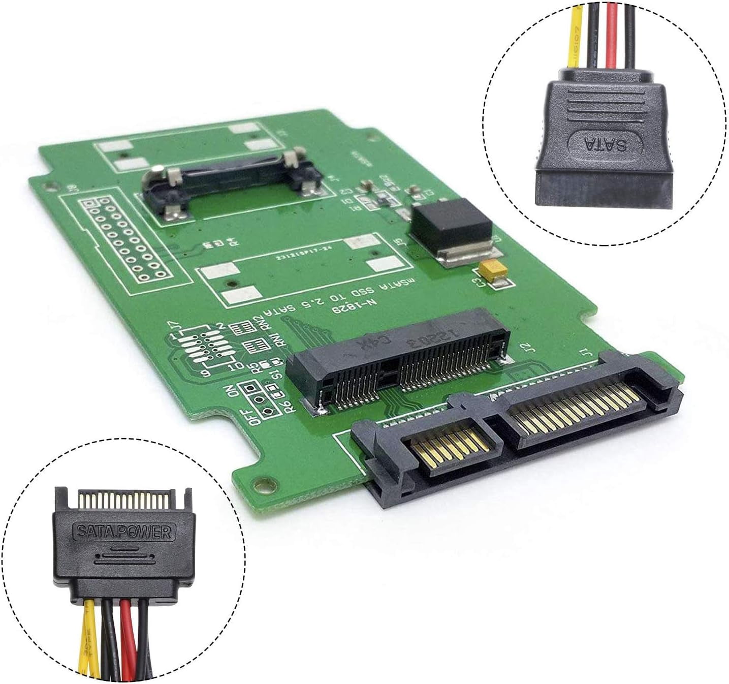 HRTGFD-2 Pack 15 Pin SATA Power Y-Splitter Cable, 20CM, Male to Female, High Speed, Compatible with Hard Drive, DVD, PCIe Express Card