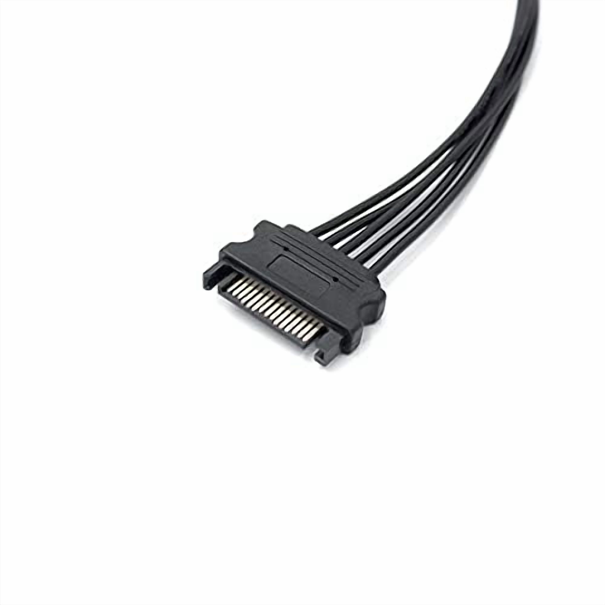 HRTGFD-2 Pack 15 Pin SATA to 5 SATA Power Splitter Extension Cable for HDD、SSD - 21 Inches