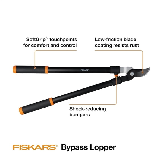 HRTGFD-28" Loppers for Tree Trimming, Heavy Duty, Rust-Resistant Sharp Bypass Steel Blade Loppers, Branch Cutter up to 1.5" Diameter Cut Capacity, Shock-Absorbing Handle, Garden Tools