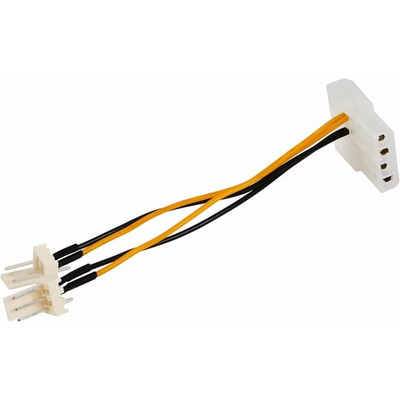 HRTGFD-3-Pin Fan to 4-Pin Molex Pass-Through Power Adapter Cable, 4-pin Molex/IDE to 3 Pin CPU Fan Power Cable2-Pack