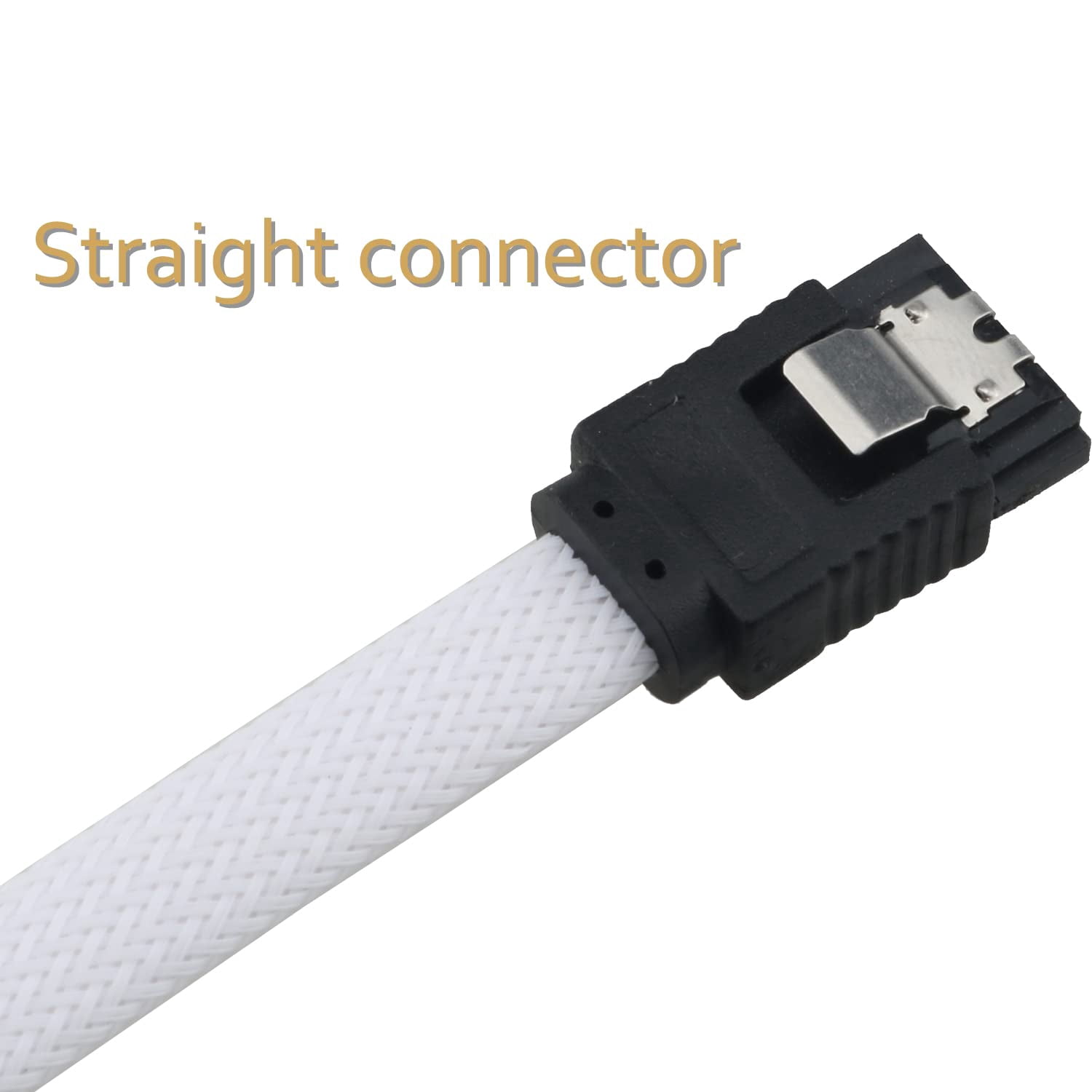 HRTGFD-3pcs SATA III 6Gbit/s Right Angle Data Cable with Locking Latch for HDD/SSD/CD and DVD Drives, White