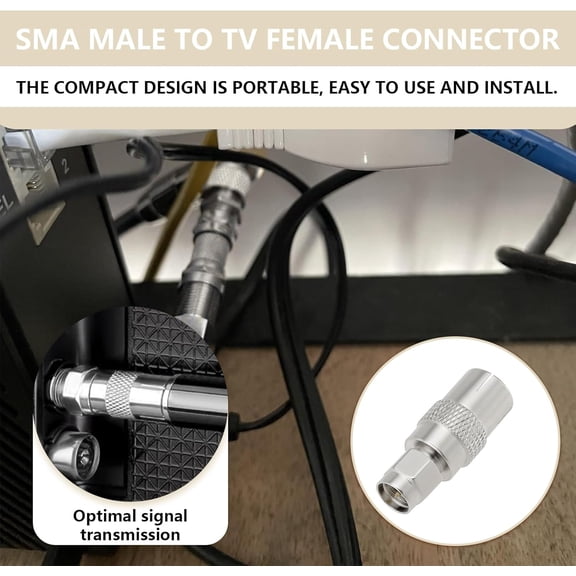 HRTGFD-4 Pcs SMA Male Plug 50 Ohm Coax TV Socket Adaptor SMA Male to Female Coax Socket IEC DVB-T TV Socket for Aerial Adapter Joiner Extend Cable Adapter